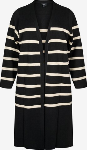 Zizzi Knit Cardigan 'MZOE' in Black: front