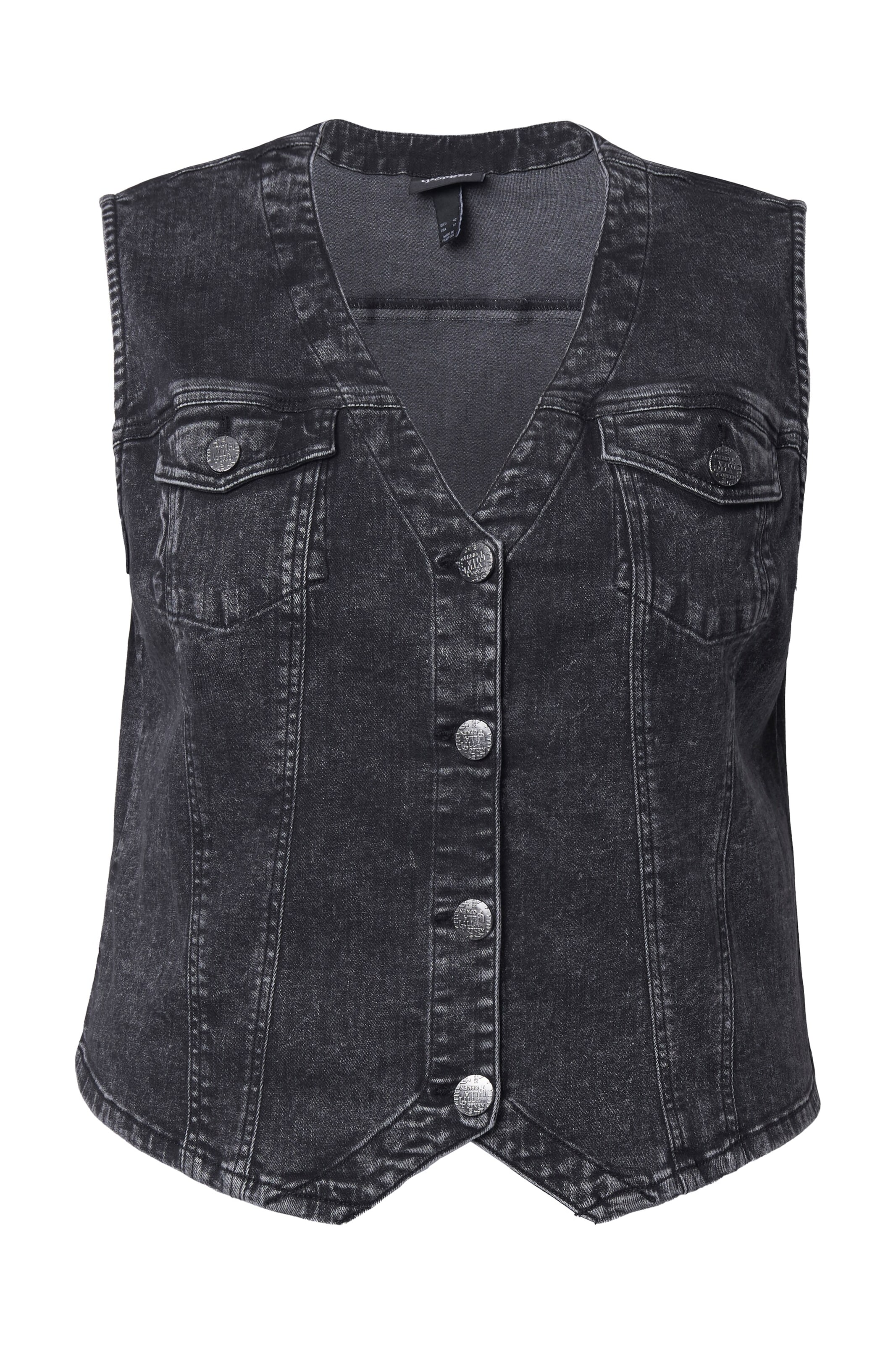 Ulla Popken Weste in Schwarz: Vorderseite