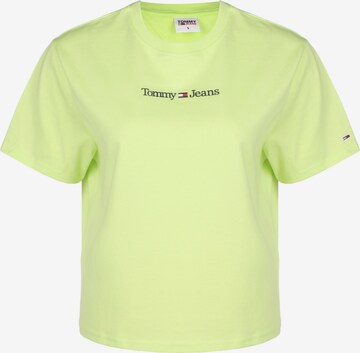 Tommy Jeans T-Shirt 'Serif Linear' in Grün: predná strana