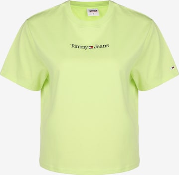 Tommy Jeans - Camiseta 'Serif Linear' en verde: frente