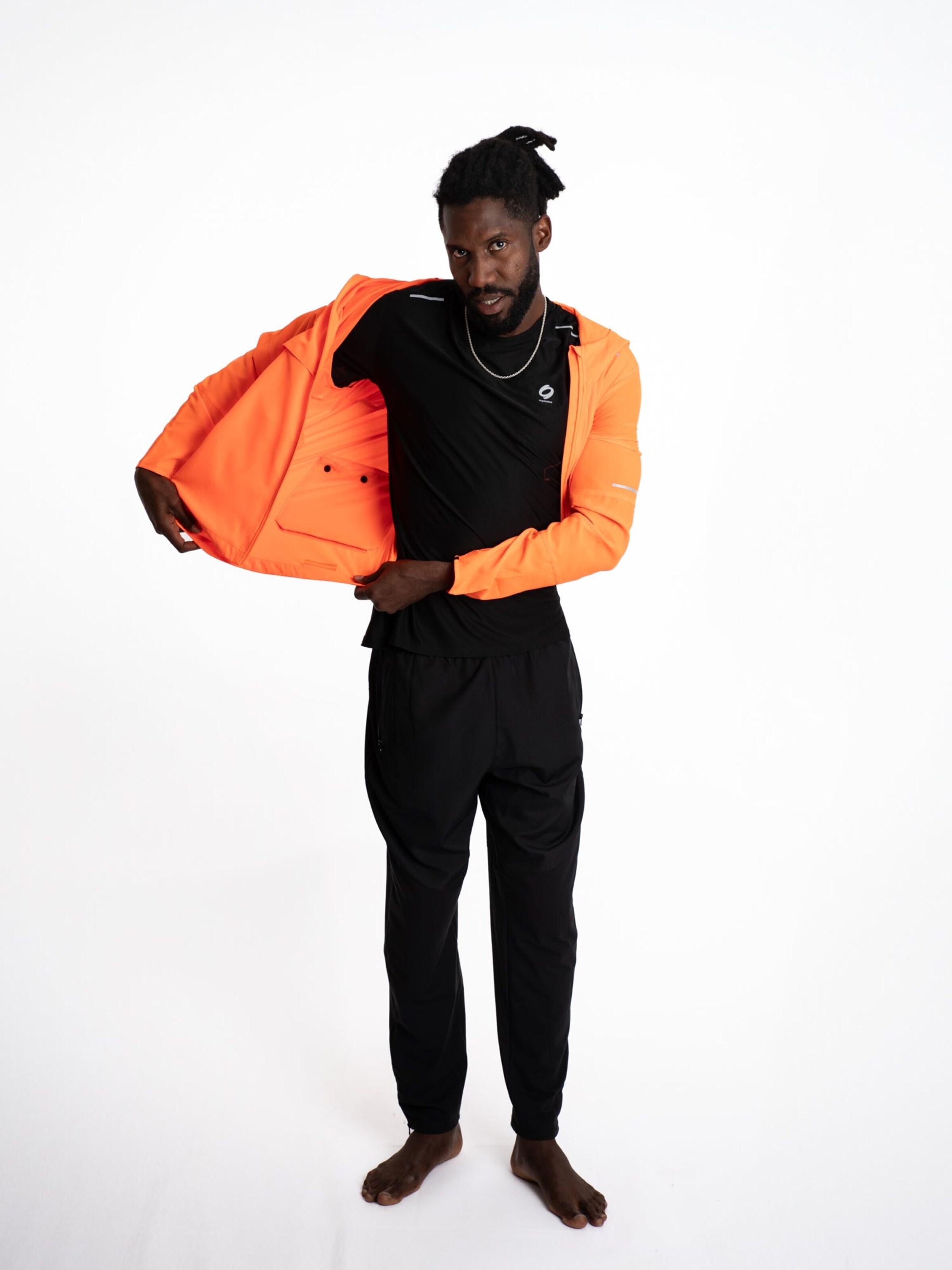 mymotus Sports jacket 'mymotus®, men comfort running jacket, shocking orange, RM41' in Orange