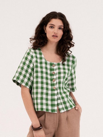 AmourLinen Blouse 'Maeve' in Green: front
