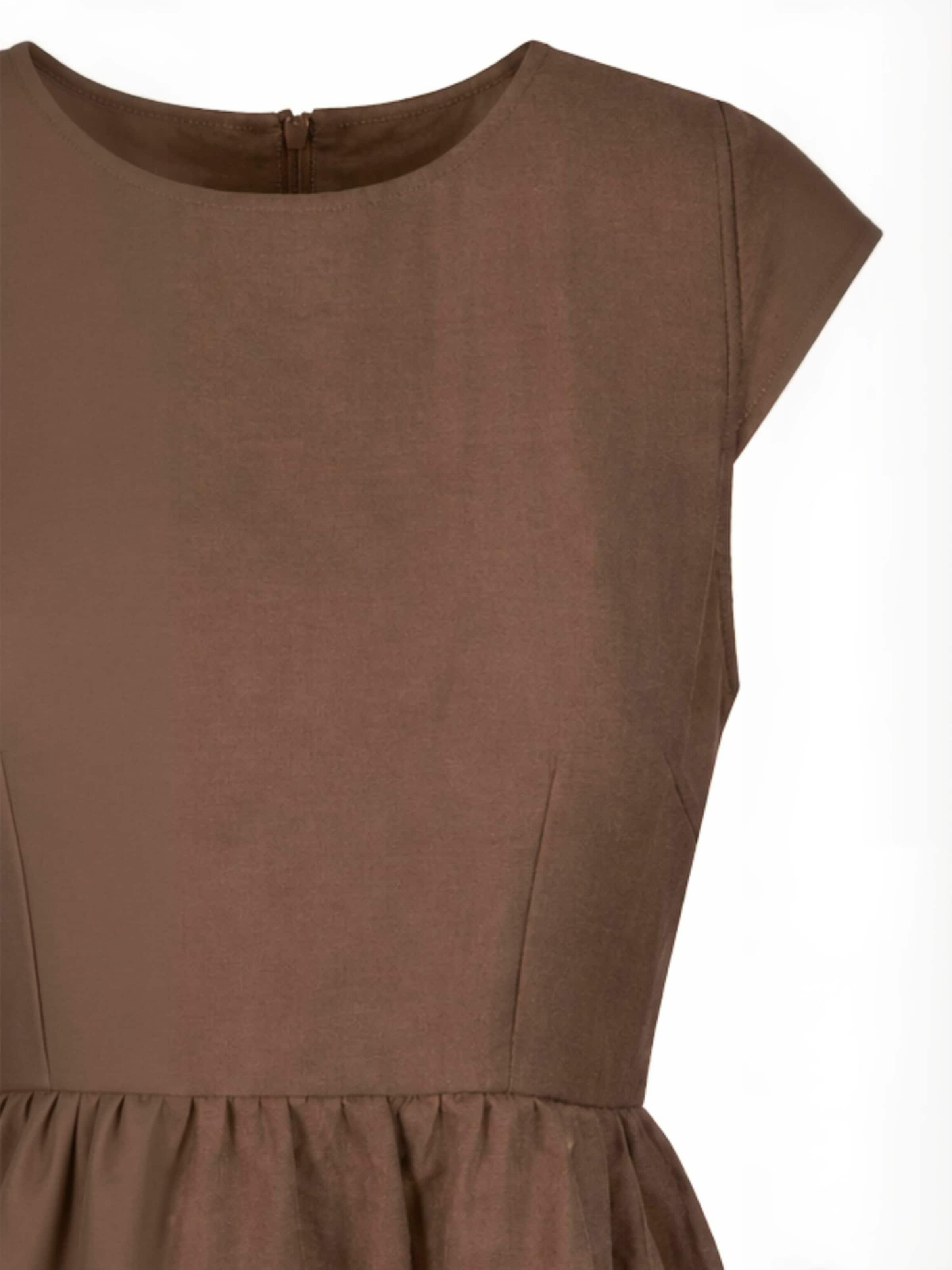 Coster Copenhagen - Top ' Ruffle ' en marrón: frente