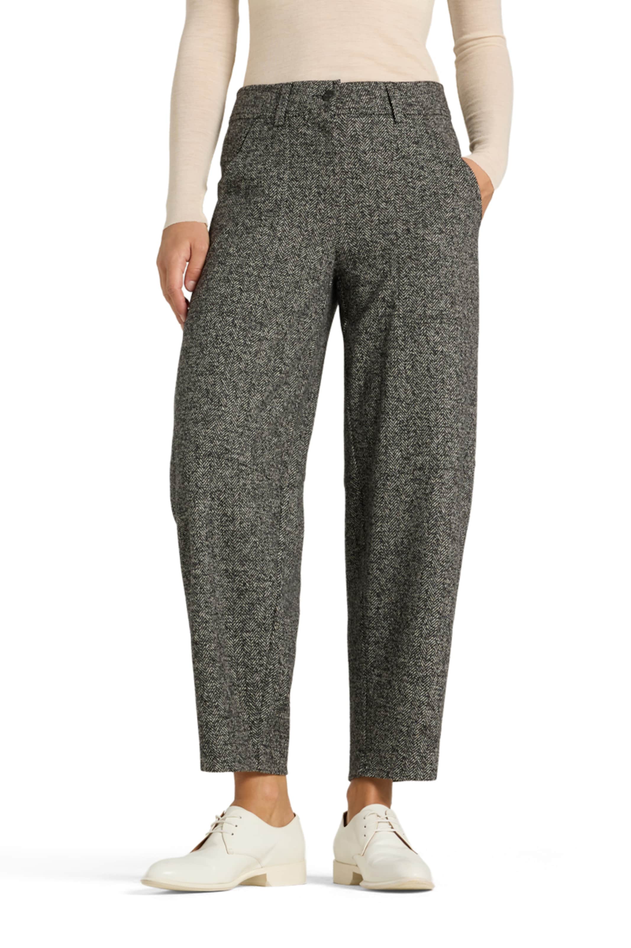 Cambio Barrel Pants ' Orly ' in Grey: front