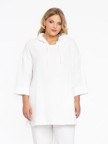 Yoek Sweatshirt in Wit: voorkant