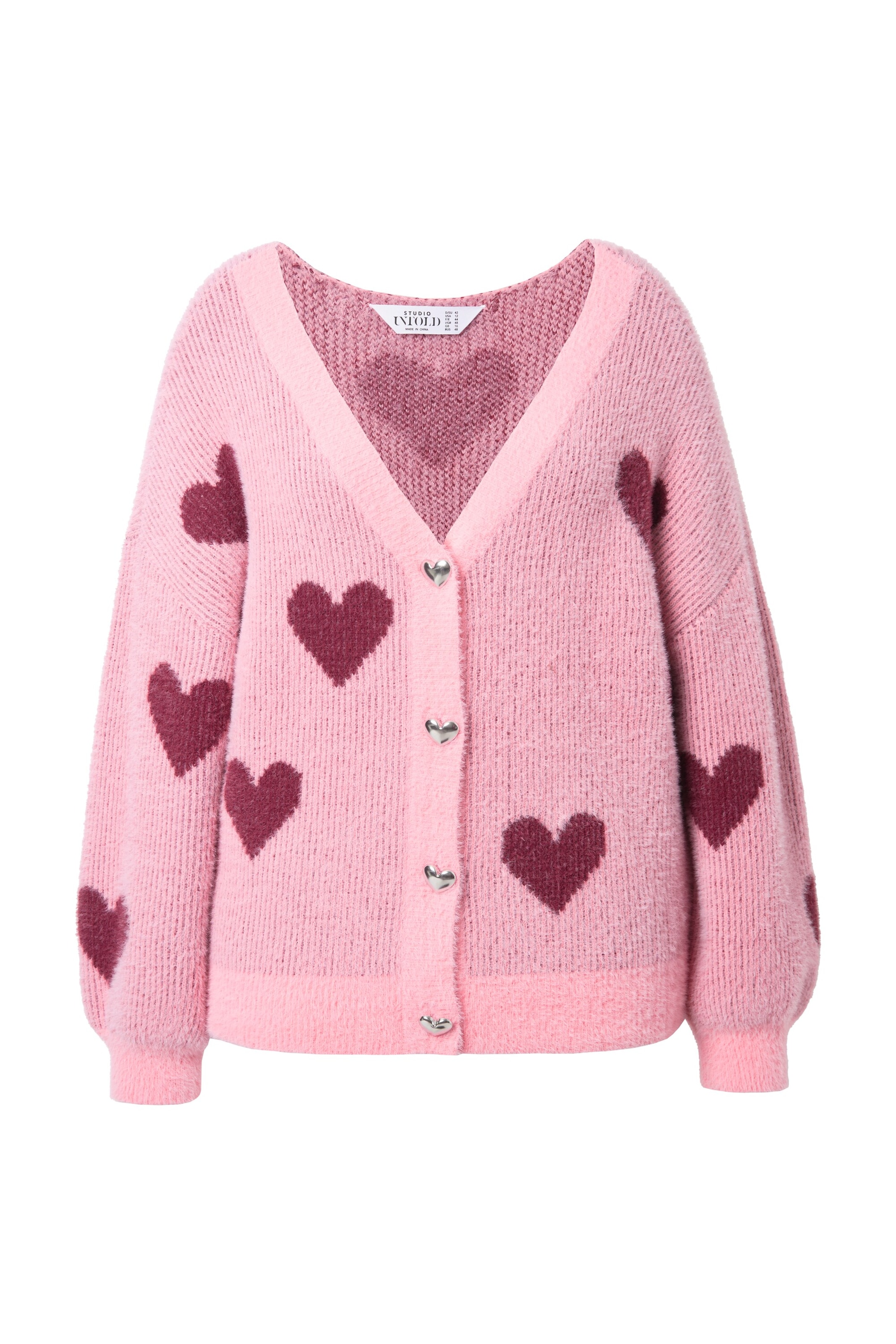 Studio Untold Strickjacke in Pink: Vorderseite