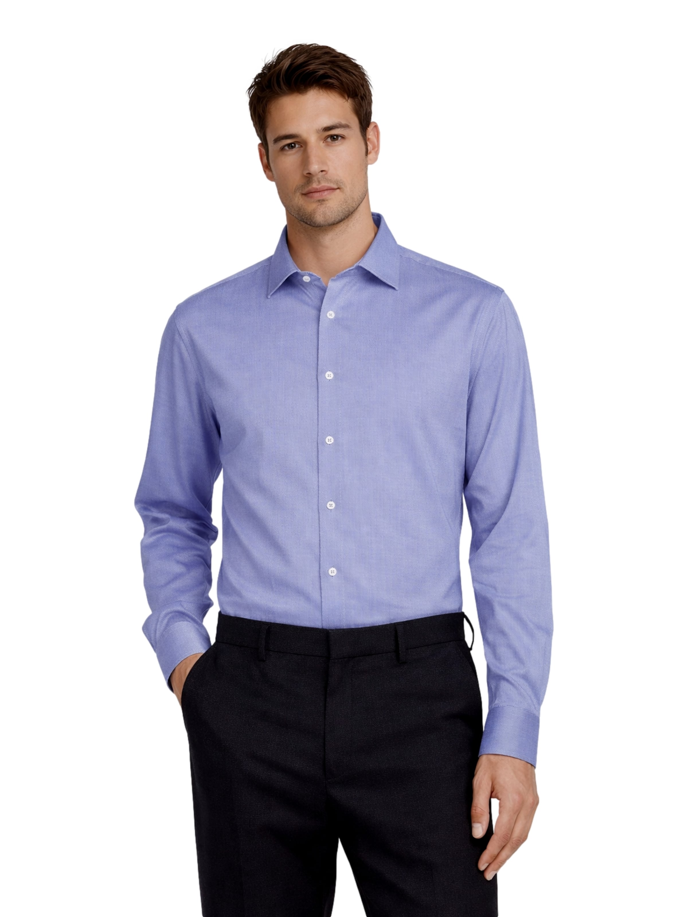 SEIDENSTICKER Rovný strih Košeľa - Modrá: predná strana