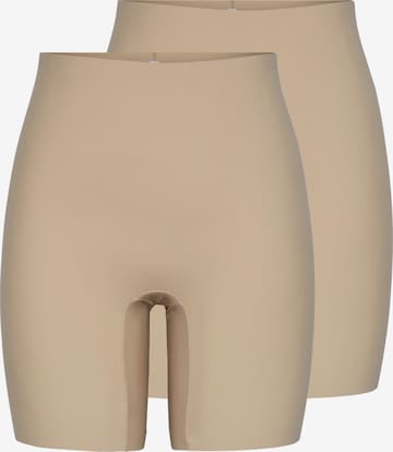 PIECES Skinny Shorts 'NAMEE' in Beige: predná strana