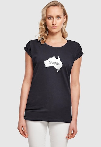 Merchcode Shirt 'Australia X' in Blauw: voorkant