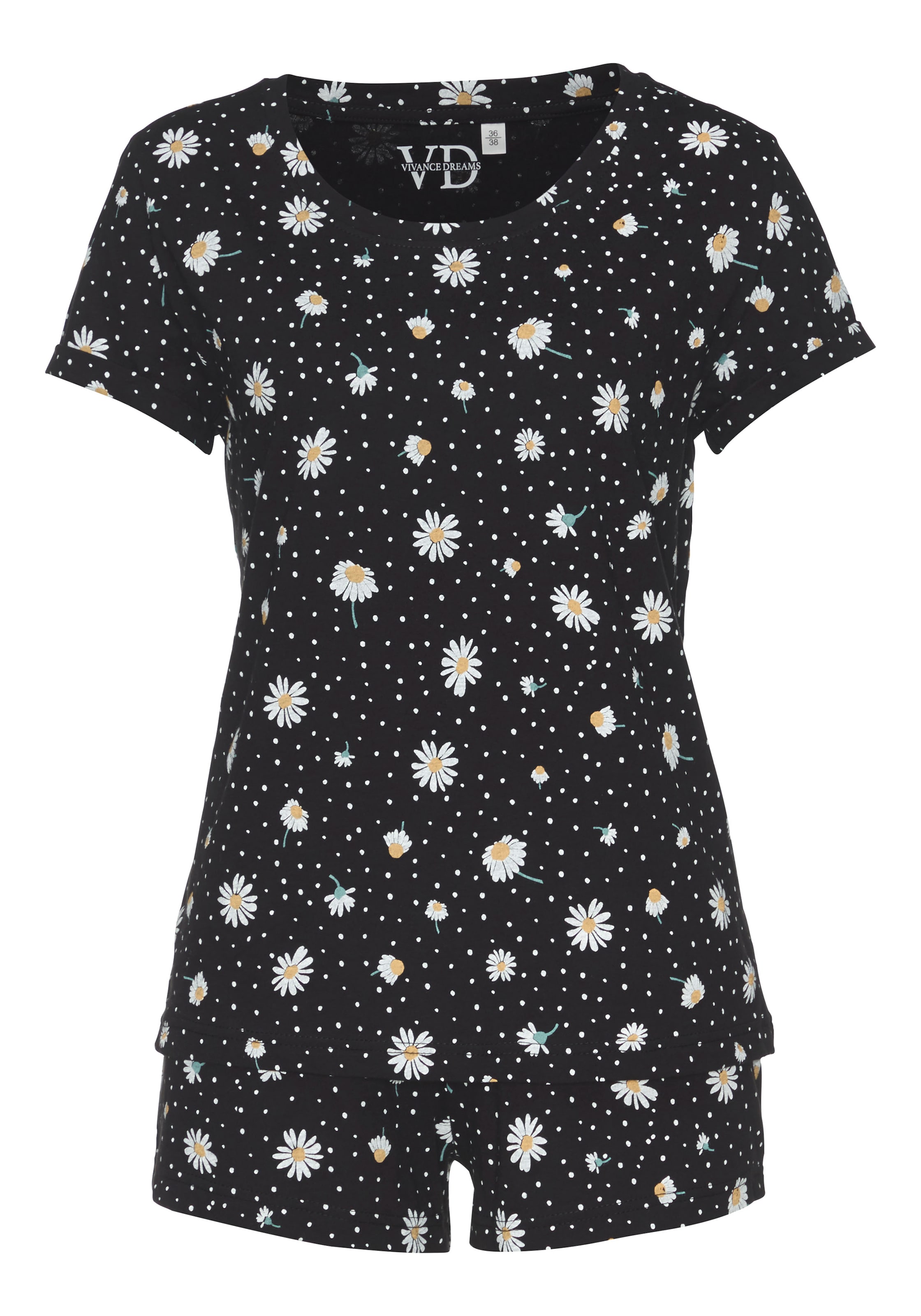 Frauen Wäsche VIVANCE Pyjama 'Dreams' in Schwarz - EI73009 Frauen Wäsche VIVANCE Pyjama 'Dreams' in Schwarz - EI73009
