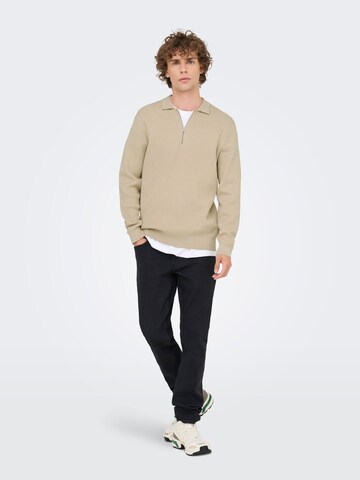 Pull-over 'ONSPHIL' Only & Sons en beige