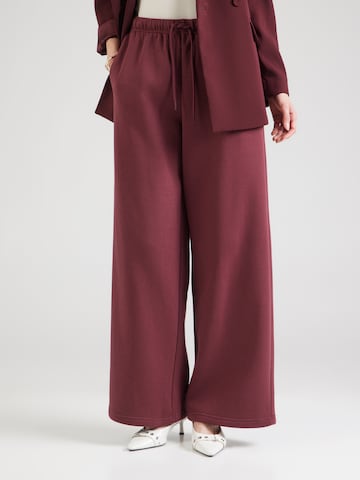 PIECES Wide leg Pants 'PCChilli' in Red: front
