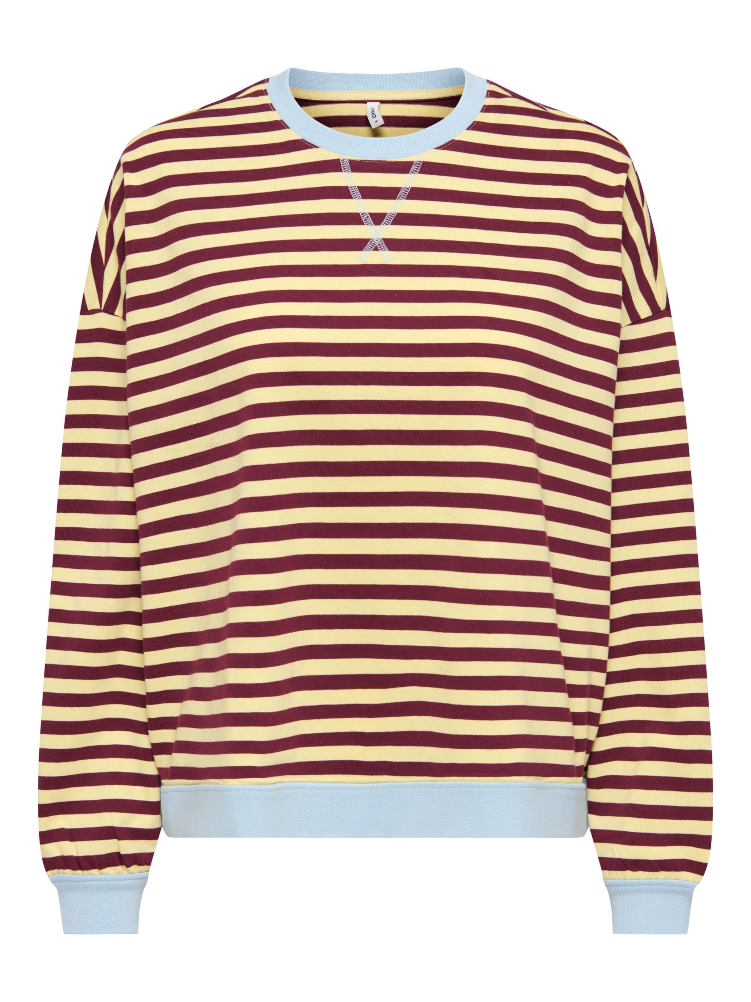 ONLY Shirts 'ONLFreja' i M i lyseblå / pastelgul / vinrød, Produktvisning