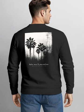 Neverless Sweatshirt 'Palmen'‌‌‌‌‌‌‌ in Schwarz