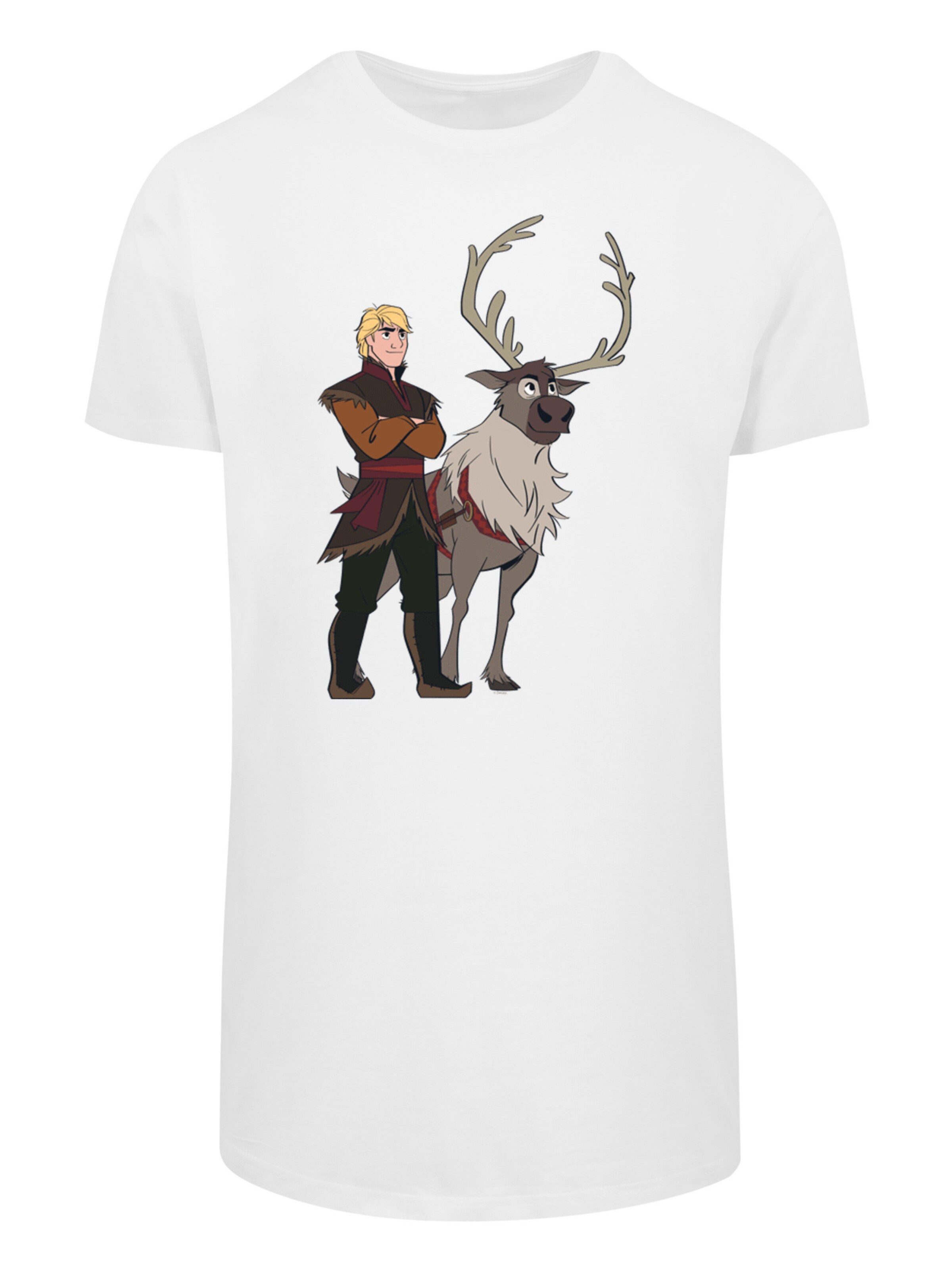 F4NT4STIC Shirt 'Frozen 2 Sven And Kristoff' in Wit: voorkant