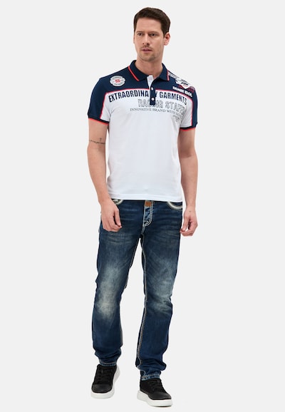 CIPO & BAXX Shirt in marine blue / Orange red / White, Item view