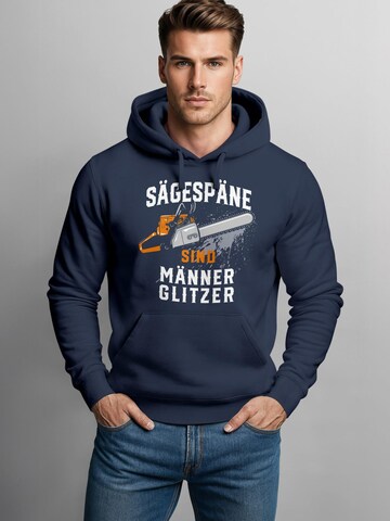 Neverless Sweatshirt 'Männerglitzer' in Blue: front