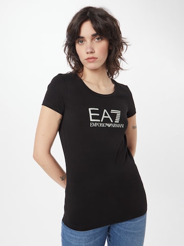 T-shirt EA7 Emporio Armani en noir : devant