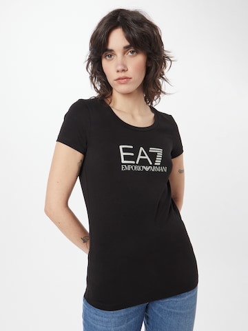 EA7 Emporio Armani T-shirt i svart: framsida