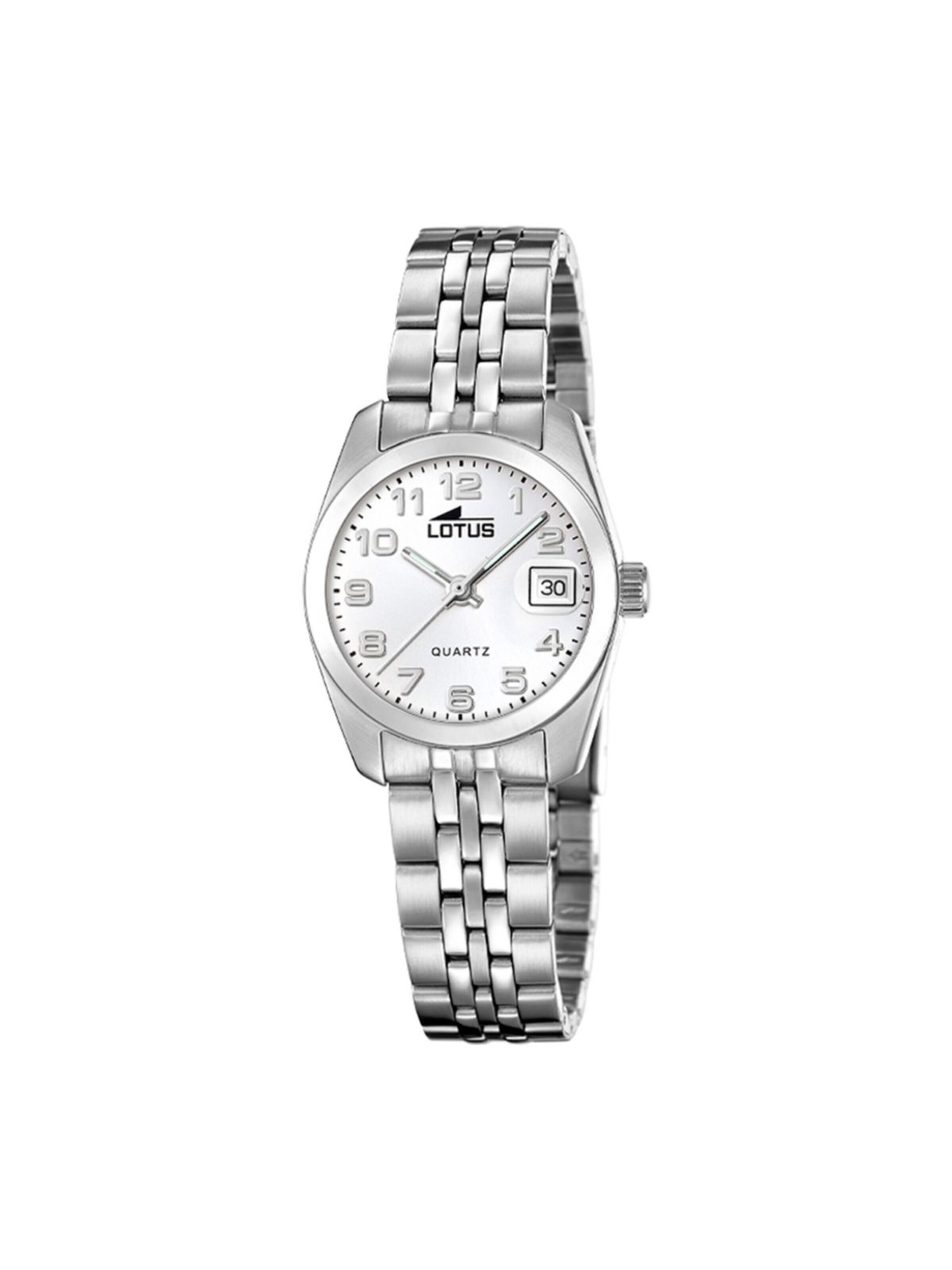 Montre à affichage analogique Lotus en blanc : devant