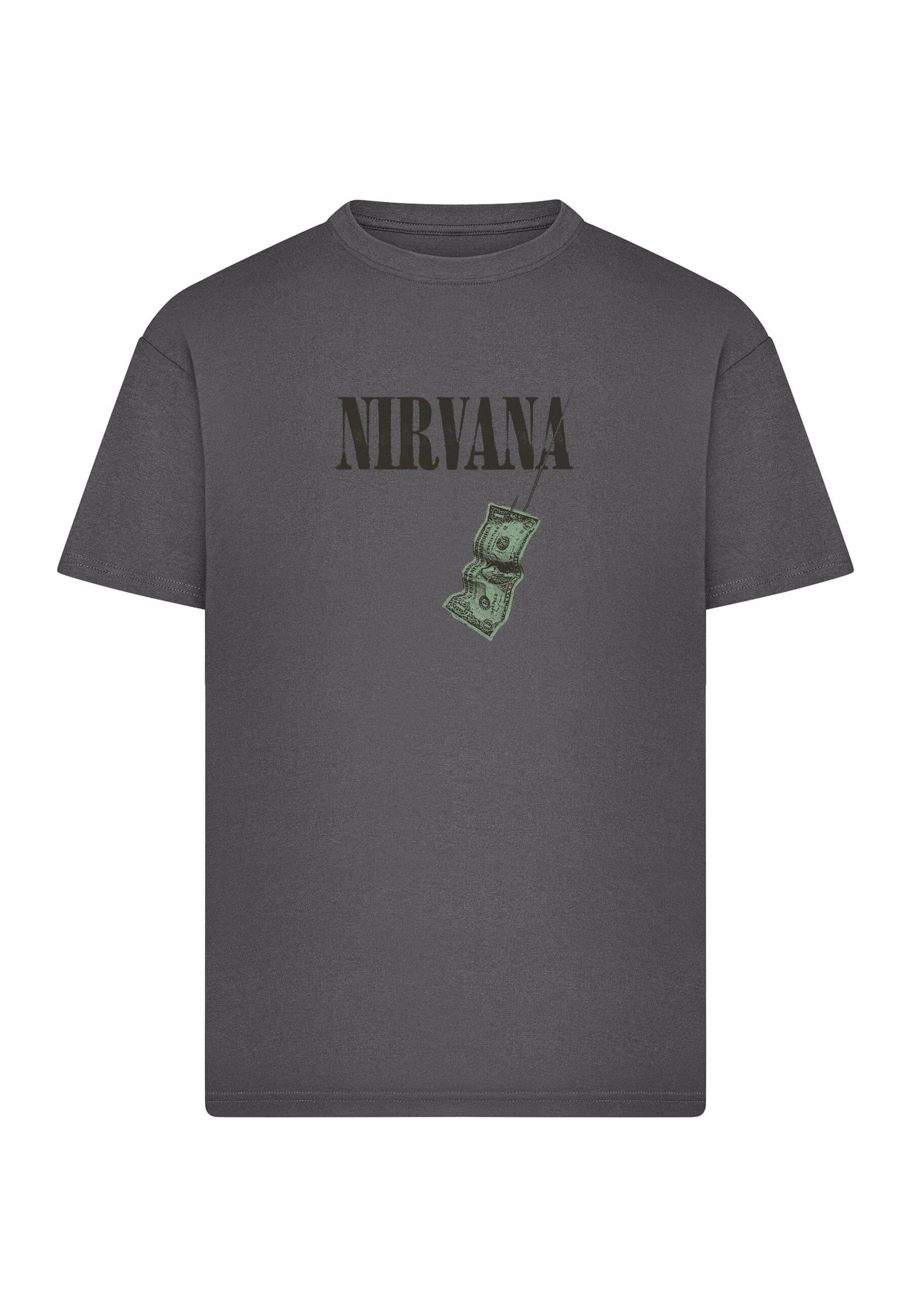 Merchcode Camisa 'Nirvana Nevermind Dollar' em L em cinzento / verde claro / preto, Vista do artigo