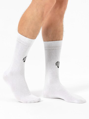 MOROTAI Sportovní ponožky ' Brand Logo Crew Socks ' – bílá