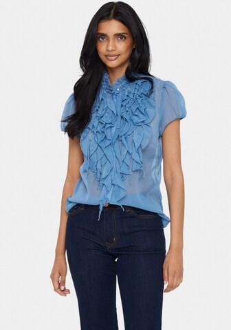 SAINT TROPEZ Bluse 'Lilja' in Blau: Vorderseite