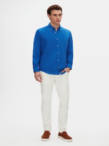 D’S Damat Regular fit Overhemd in Blauw