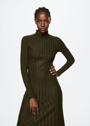 MANGO Úpletové šaty 'Flurry' – zelená