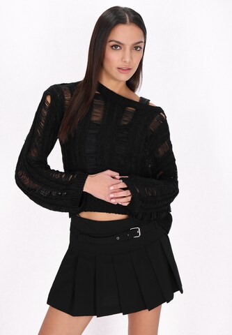 myMo ROCKS Pullover in Schwarz: Vorderseite