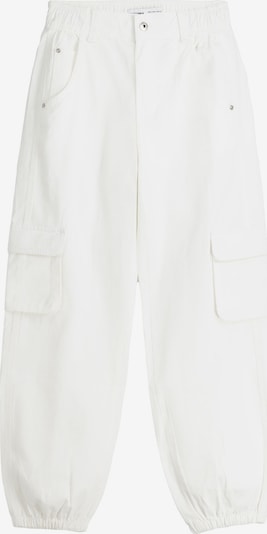 Bershka Pantalon cargo en blanc, Vue avec produit