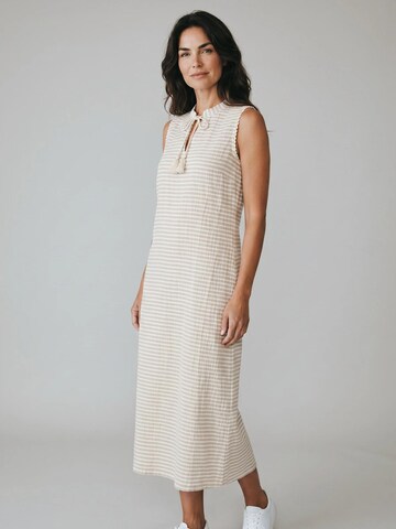 Pink Label Καλοκαιρινό φόρεμα 'BEACHWEAR SAND STRIPE' σε μπεζ
