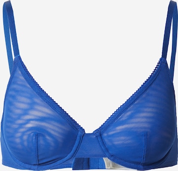 Monki T-shirt Bra in Blue: front