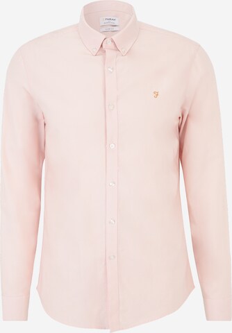 FARAH Slim Fit Hemd 'BREWER' in Pink: predná strana