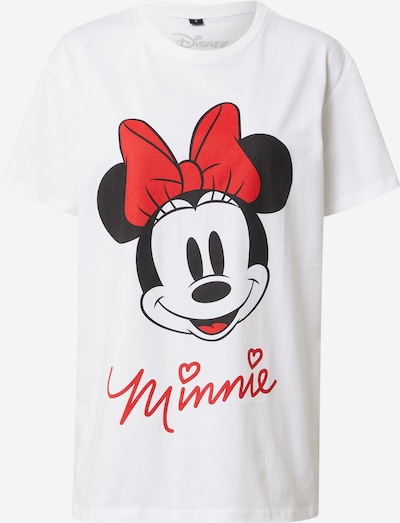 Merchcode Shirt 'Minnie Mouse' in weinrot / feuerrot / schwarz / weiß, Produktansicht