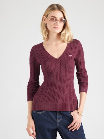 HOLLISTER Πουλόβερ σε κόκκινο: μπροστά
