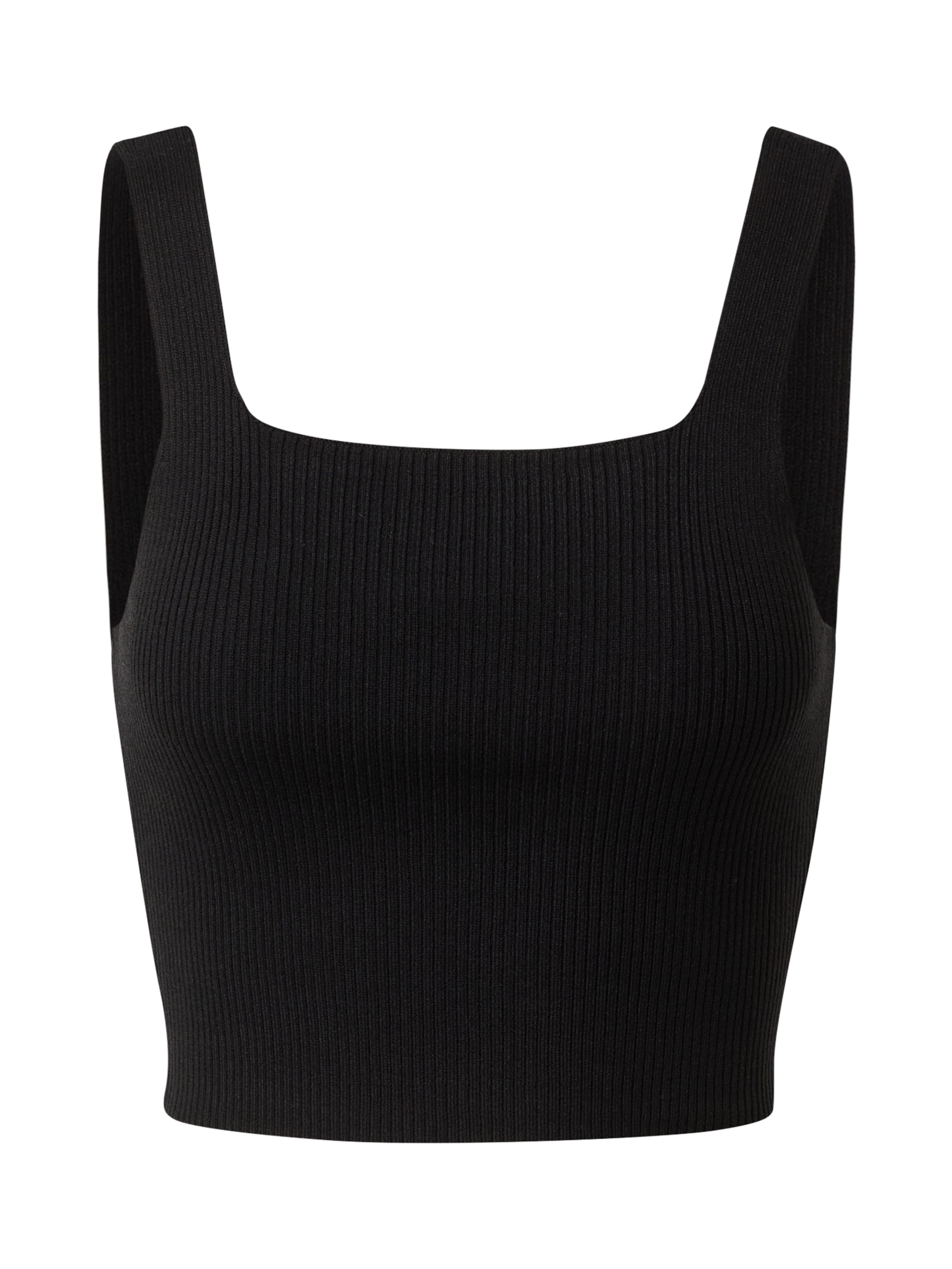 Urban Classics Плетен топ в черно: отпред