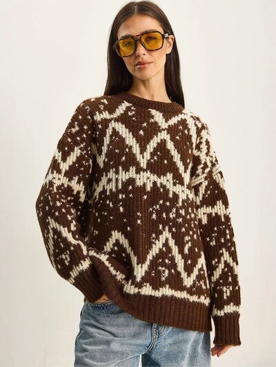 Bianco Lucci Pull-over 'Pullover' en S-L en marron, Vue avec produit