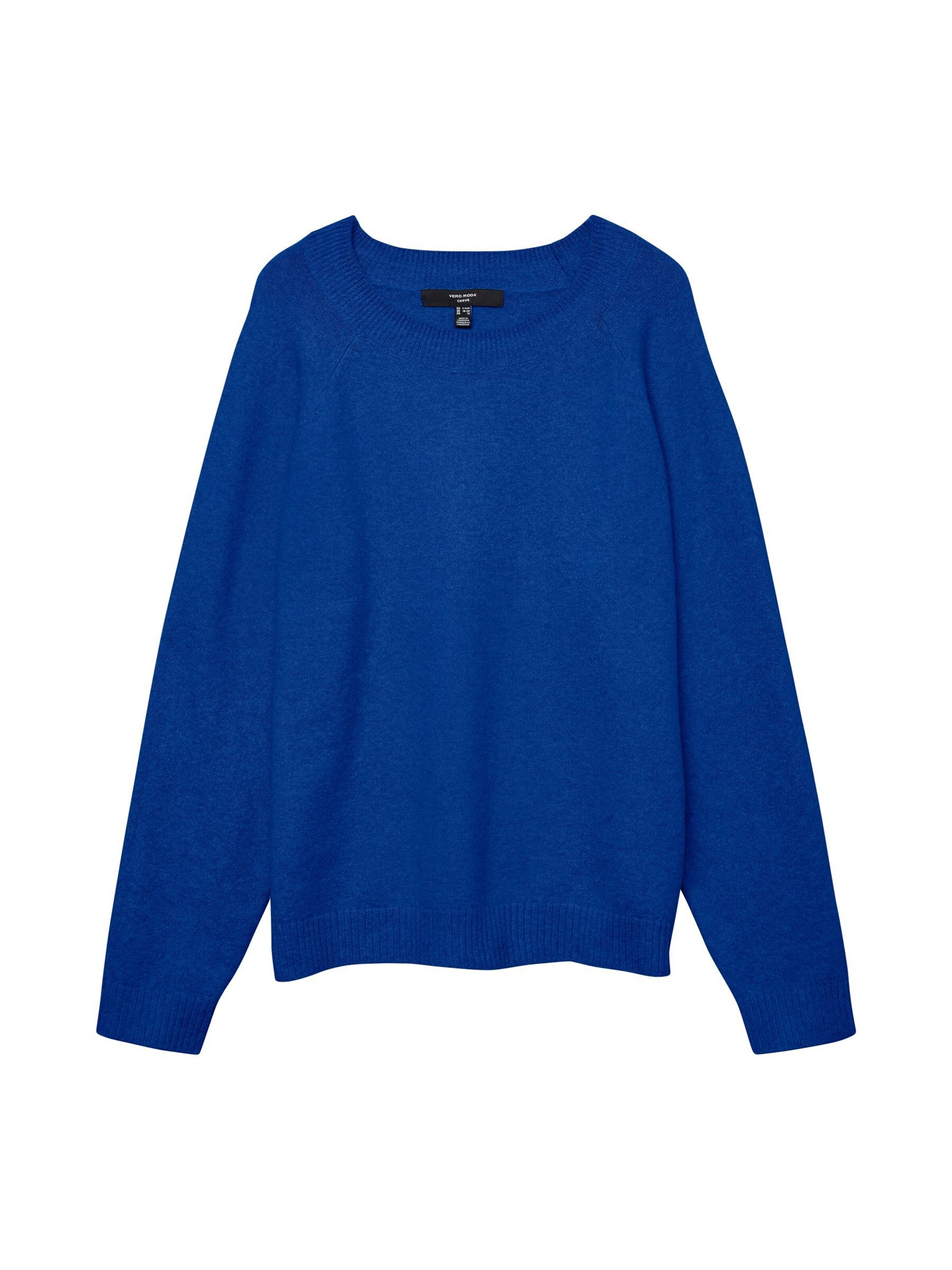 Vero Moda Curve Trui 'VMCDOFFY' in Blauw: voorkant
