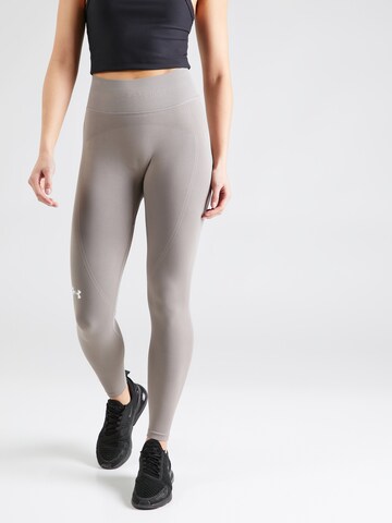 UNDER ARMOUR Skinny Spodnie sportowe w kolorze szary: przód