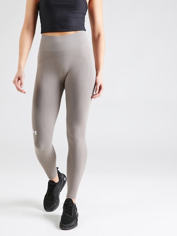 UNDER ARMOUR Skinny Sportbroek in Grijs: voorkant