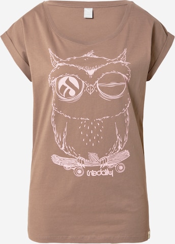 T-shirt 'Skateowl 2' Iriedaily en marron : devant