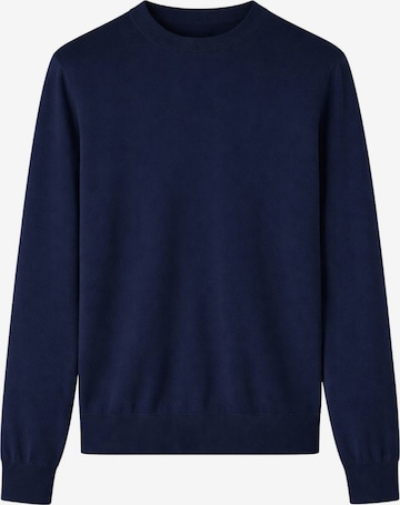 Paolo Pecora Milano Sweter 'Navy blue silk and cotton crew neck sweater' w kolorze niebieski: przód