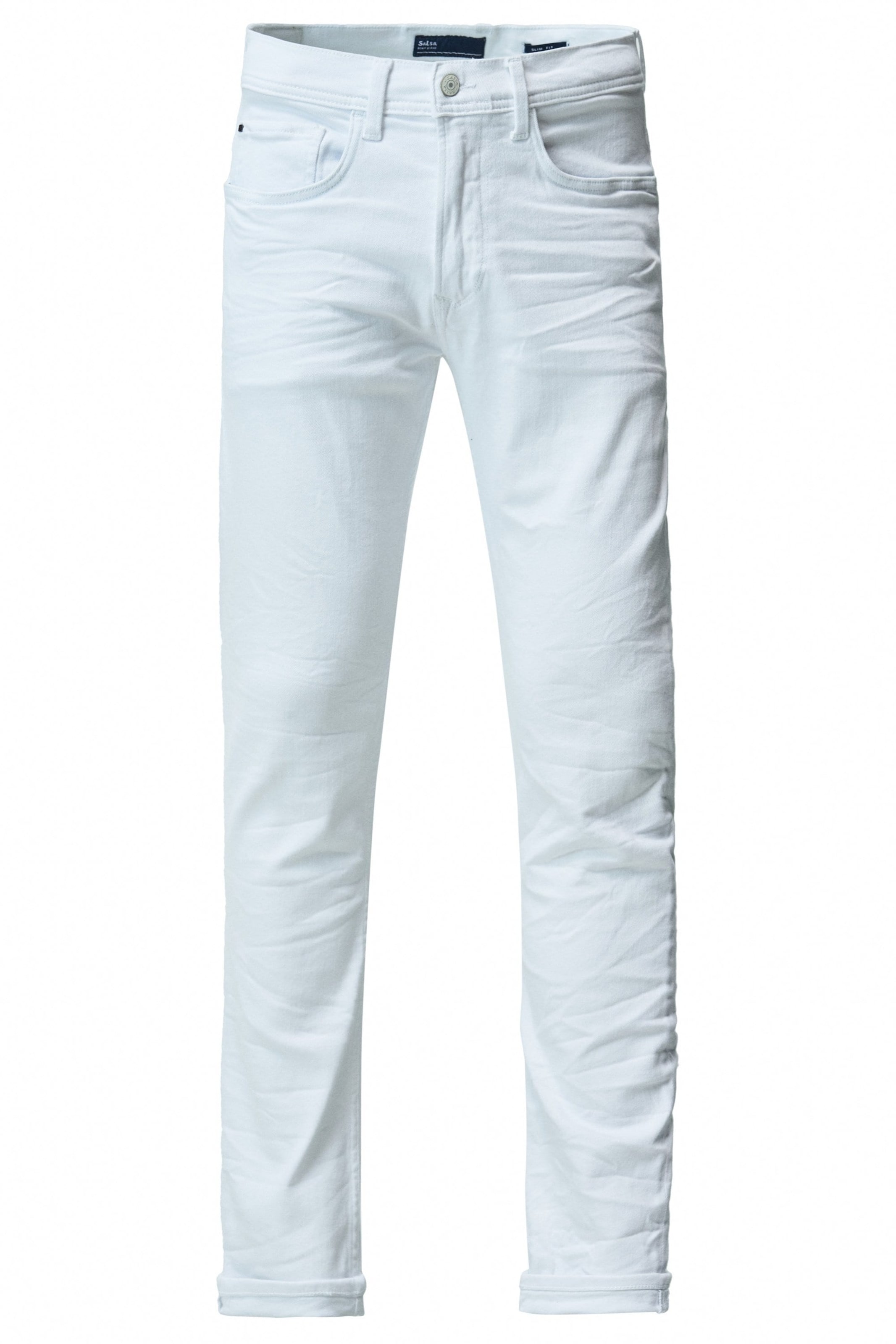 Coupe slim Jean Salsa Jeans en blanc : devant