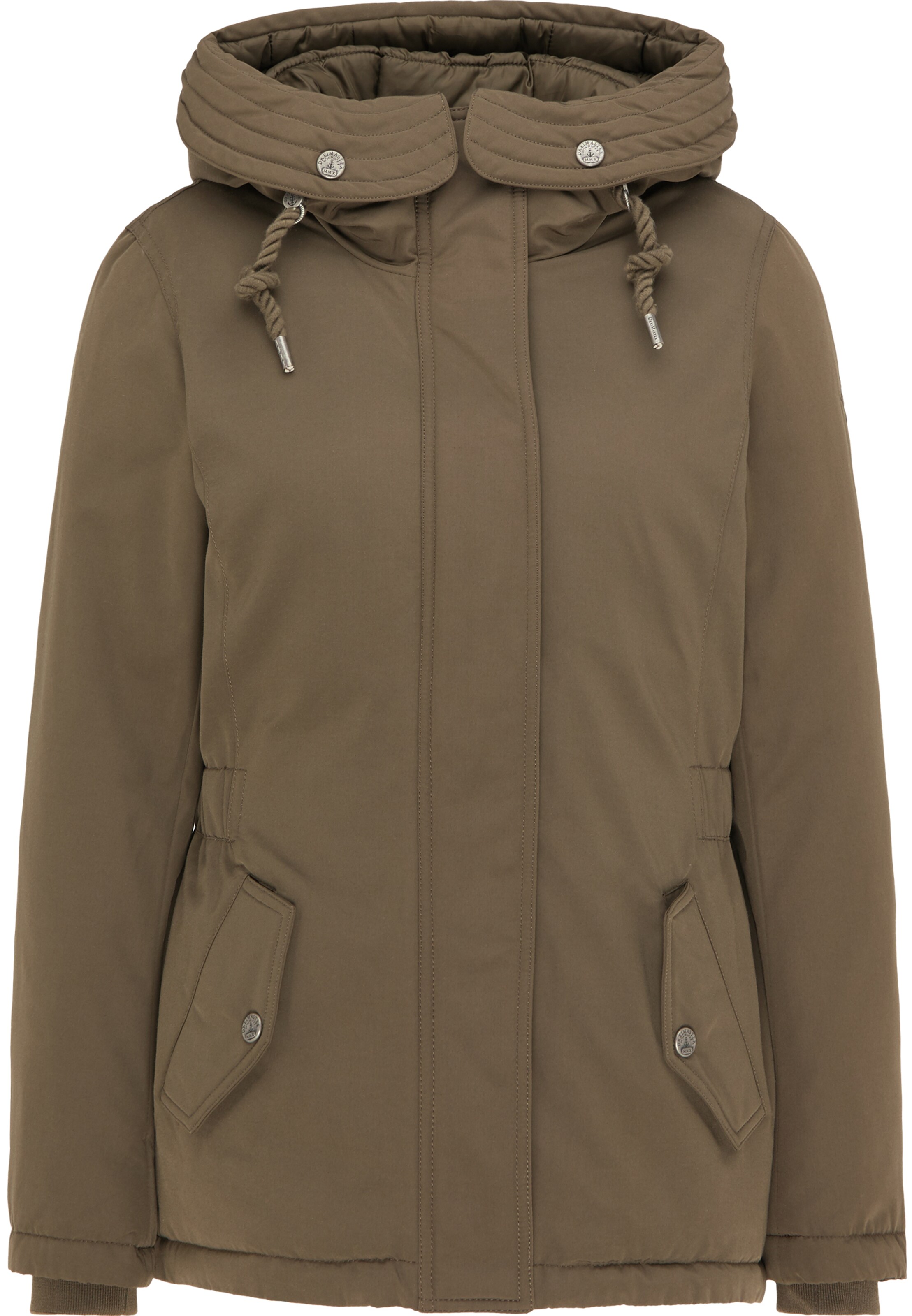 DreiMaster Vintage Winterjas in Groen: voorkant