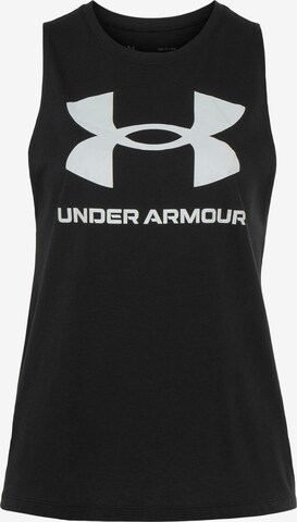 UNDER ARMOUR Sports Top in Black: front