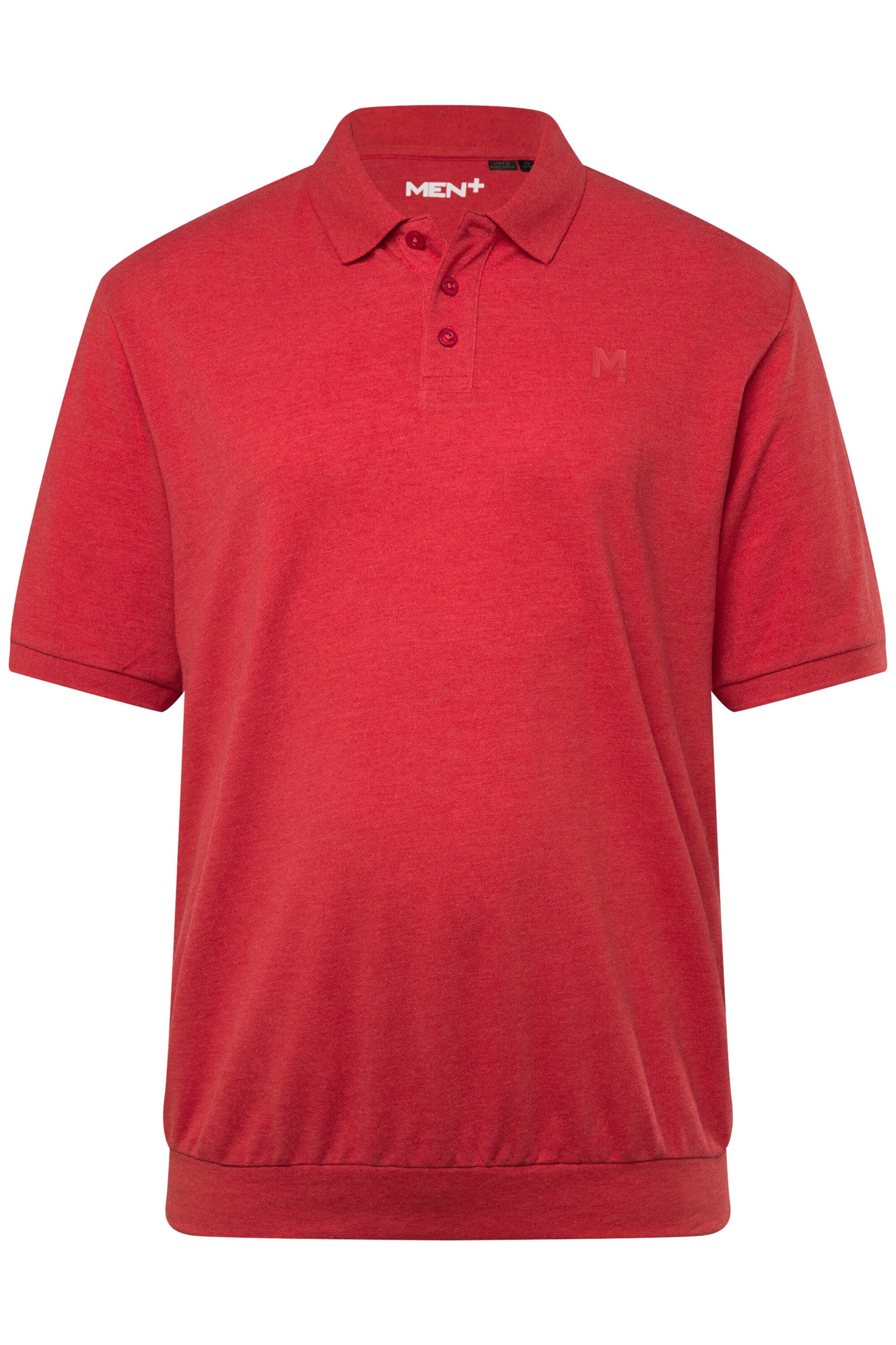 Men Plus Poloshirt in Rot: Vorderseite