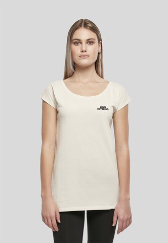 Urban Classics T-Shirt 'Think' in Beige: Vorderseite