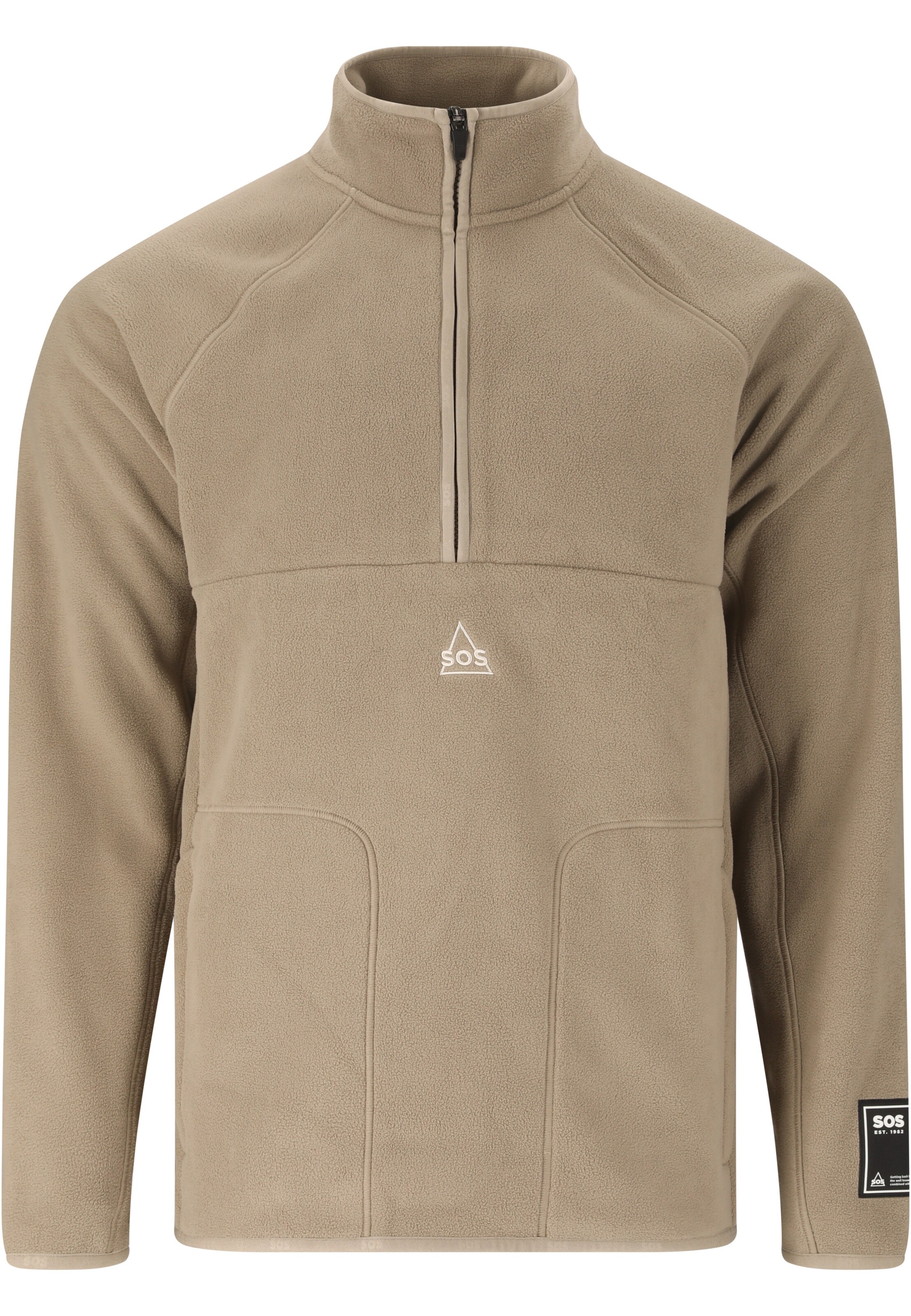 SOS Fleecepullover 'Munson' in Braun: Vorderseite