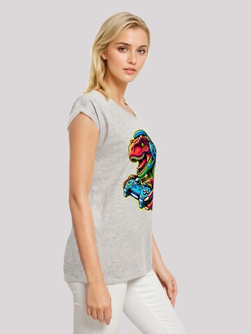 T-shirt 'Dinosaurier Gamer' F4NT4STIC en gris